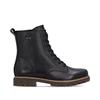 Remonte Laced Gum Sole Biker Boot - Black Leather